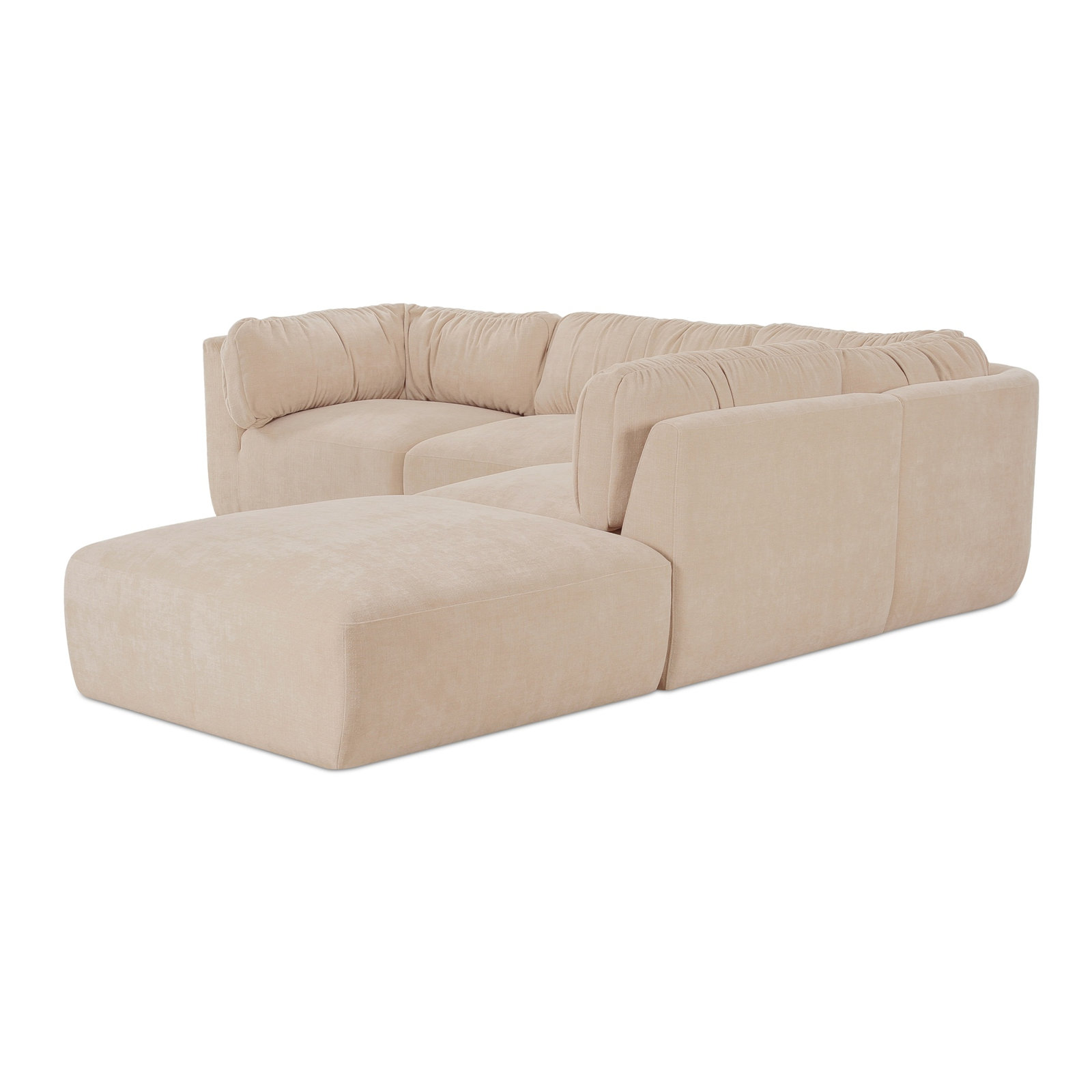 Colette Modular Corner Sectional, Beige Polyester