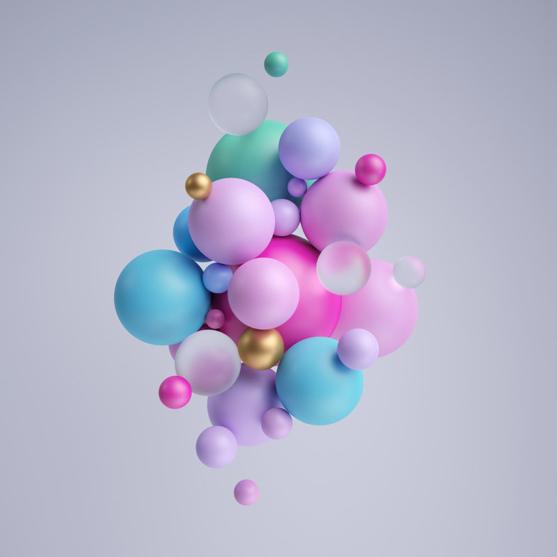 Abstract Pastel Balls by Wacomka - Wrapped Canvas Print, 122cm H x 122cm W x 3.8cm D