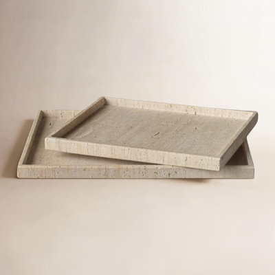 Travertine Tray Large In Cream