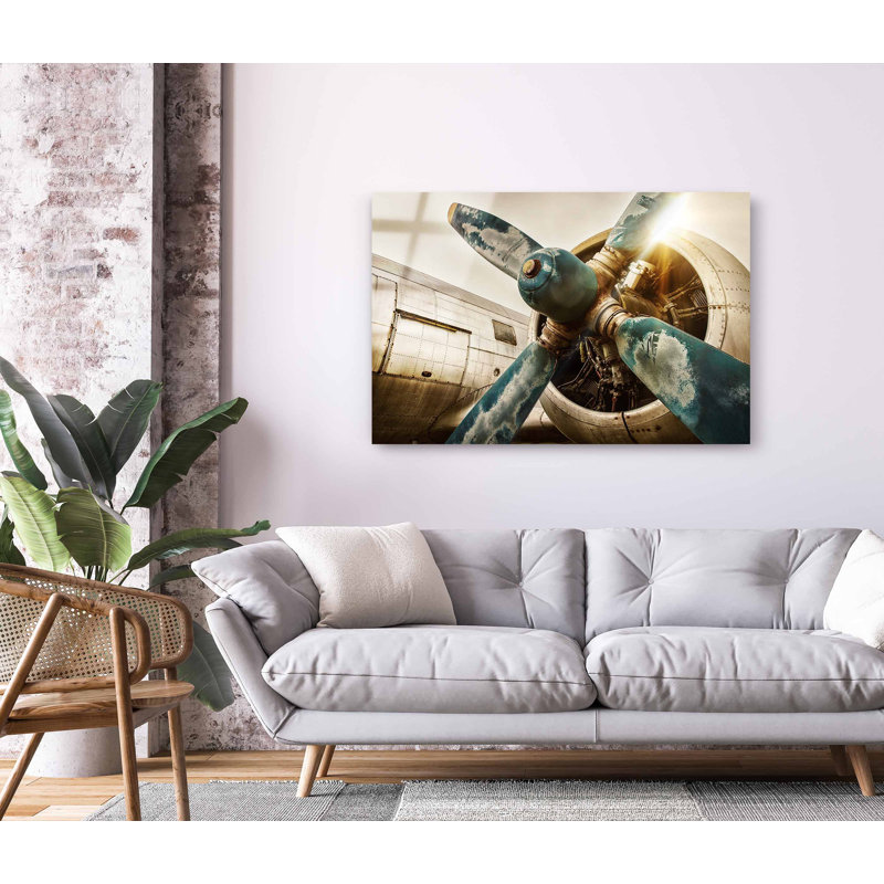 Hélice d'avion militaire, photographie d'aéronef rétro, décoration murale en acrylique, Unframed, H 30 po x l 45 po x P 2 po