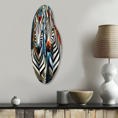 Chon - Zebra Curved Shape Irregular Metal Wall Decor