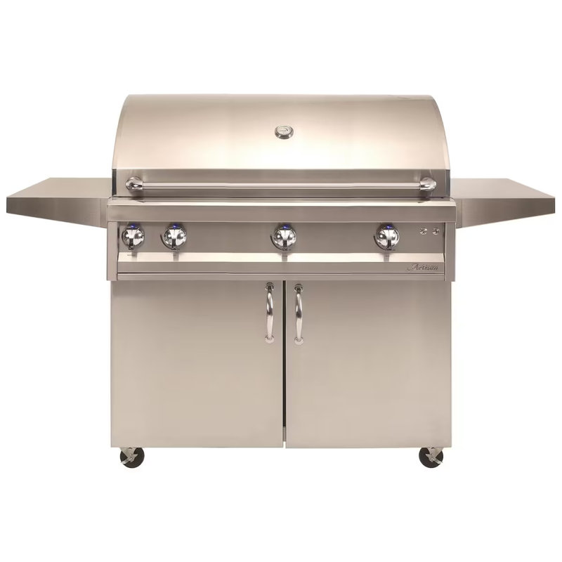 Barbecue au gaz naturel autoportant avec rôtissoire Artisan