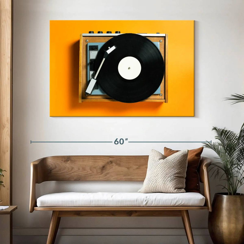 Tourne-disque jaune Abarca, H 32 po x l 48 po