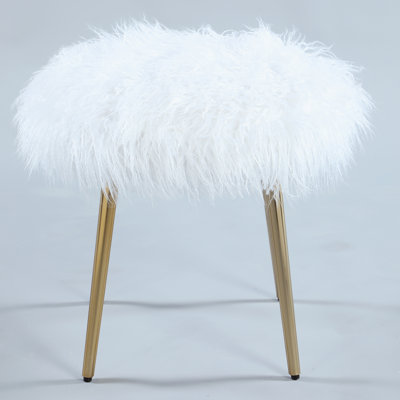 Enchanting White Faux Fur With Rose Gold Leg Accents Extraordinary Revealings