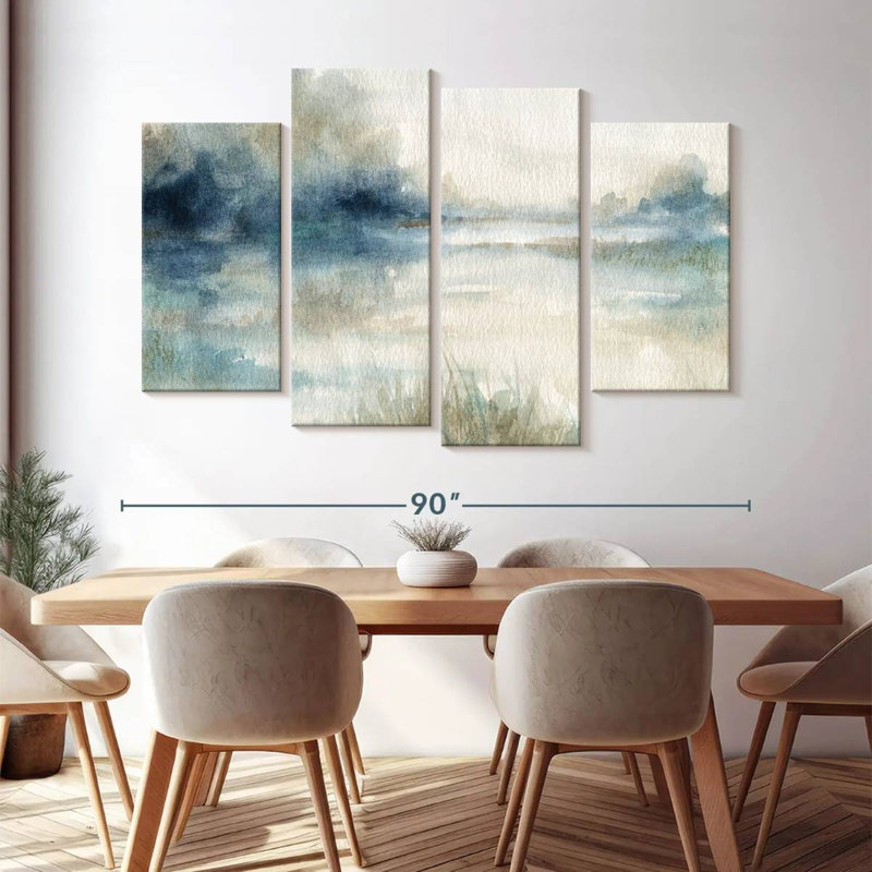 " Still Evening Waters II " 4 - Pieces, 54" H x 84" W