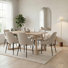 Beda Rectangular Rubberwood Dining Table With Ophelia Chairs - Farmhouse Style
