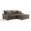 Canapé modulaire rembourré 3 pièces en flanelle de fourrure de lapin brun clair avec coussins décoratifs et repose-pieds 3 pièces-577871370