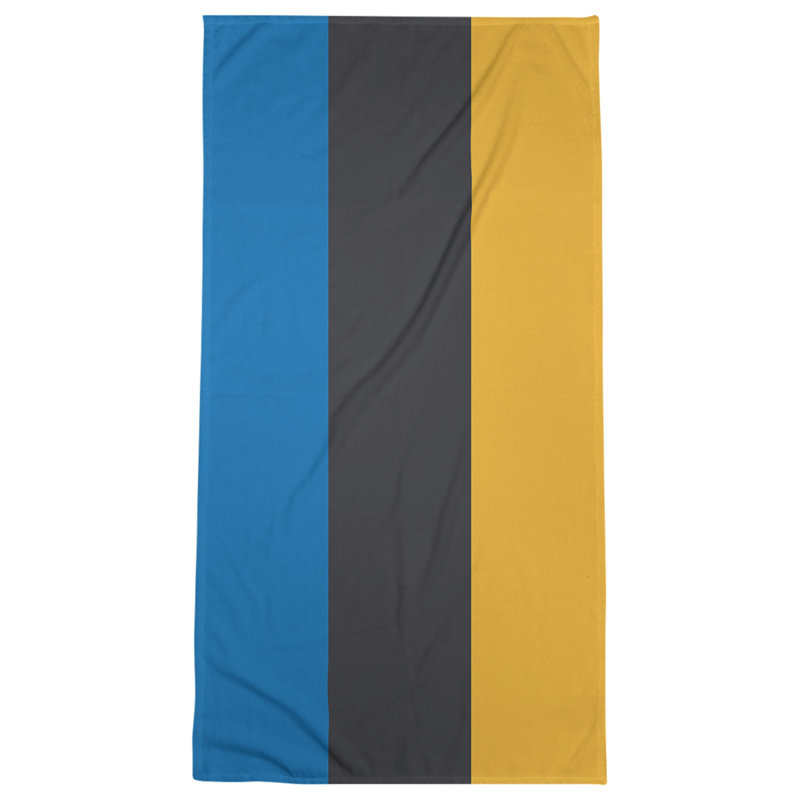 Cotton Blend Lightweight Bath Towel, Royal Blue/Slate/Golden Yellow