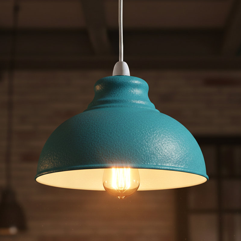 17cm H Metal Dome Lamp Shade ( Screw On ), Navy Blue