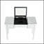 Bureau de coiffeuse en miroir avec incrustation de diamant concassé, coiffeuse argentée avec miroir rabattable et rangement