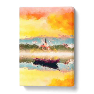 Boat In Lake Bled In Slovenia - Print