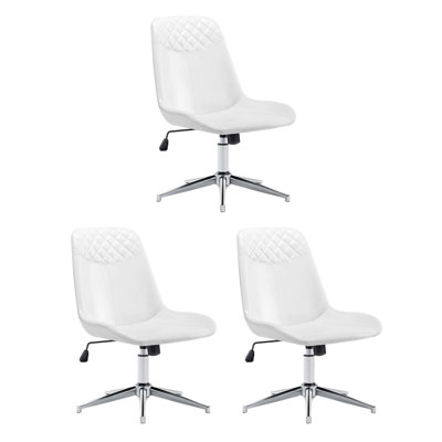 Chaise de bureau en cuir à hauteur ajustable 23 po avec dossier matelassé Mariello