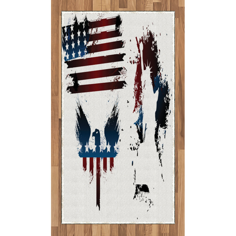 Tapis décoratif en polyester à haute densité à longs fils American, Rectangle 2 pi 7 po x 5 pi