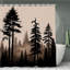 Rideaux de douche Misty Forest Silhouette, 71 po x 71 po-738221468