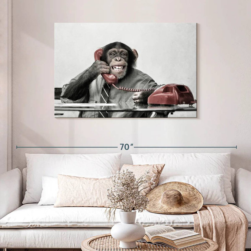Chimpanzee Business, 30" H x 45" W