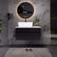 Meuble-lavabo flottant mural 31,5 po avec lavabo vasque en céramique et rangement