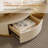 Pre-Assembly  51.2" Modern Cream Style Oval Luxury Coffee Table with Storage Drawer,Marble Top with Gold C-Shape Base Glam Coffee Table for Living Room