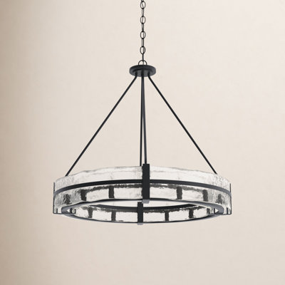 Brisa Steel Dimmable Drum Chandelier