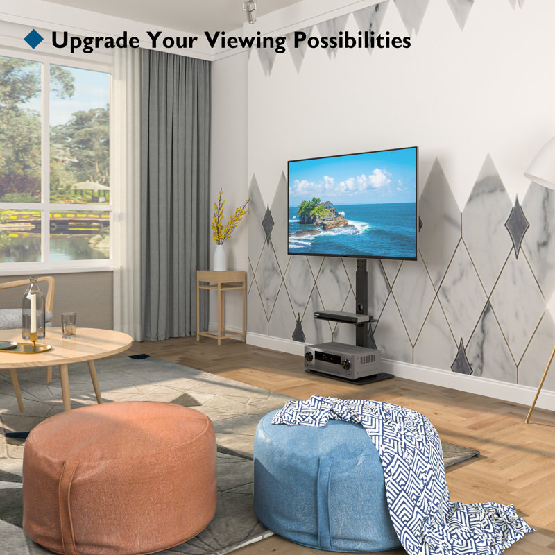 1Home Single Screen Floor Stand Mount, Black
