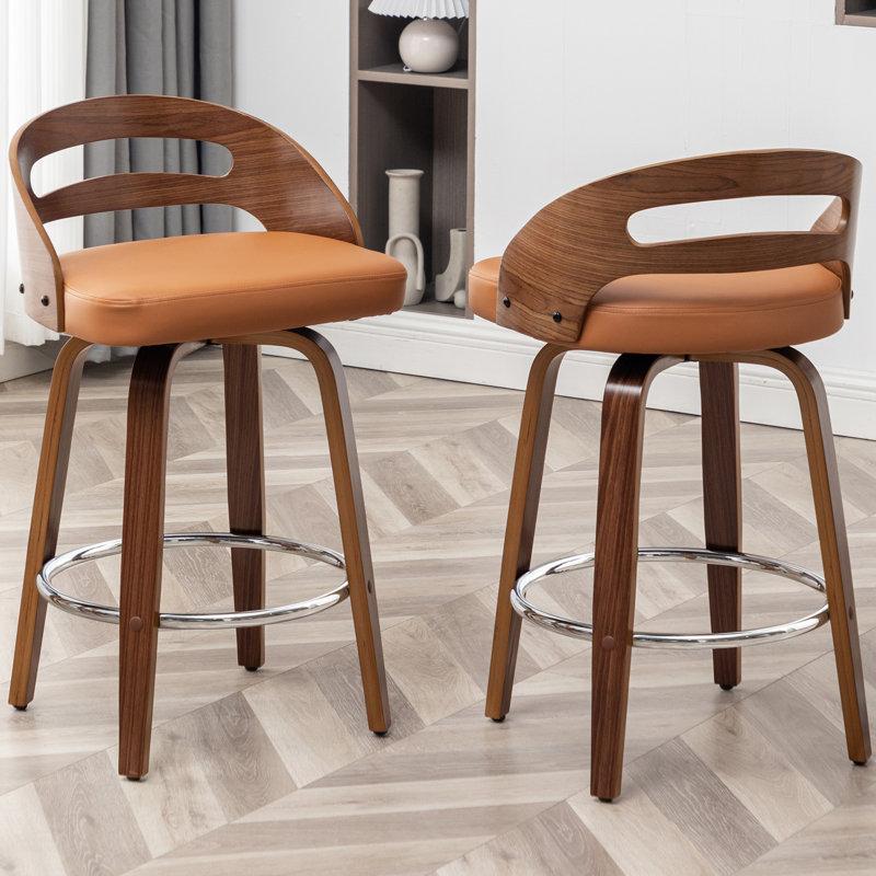 Tabouret de bar et de comptoir pivotant, Tabouret de comptoir (siège d'une hauteur de 25,1, Orange