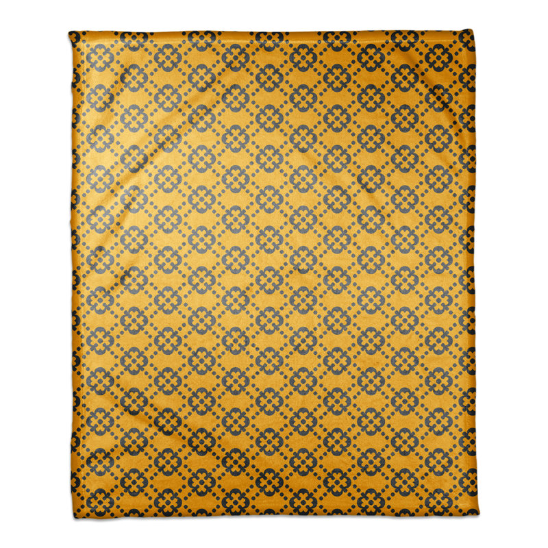 Hand Woven Throw Blanket, Yellow/Gray