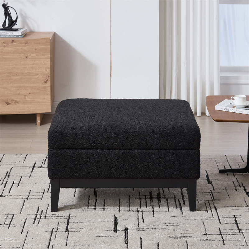 Repose-pieds 33,86 "avec couvercle réversible Boucle, Black, Black