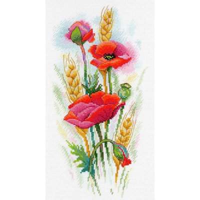 Ensemble de point de croix compté Poppy Charm SA-021