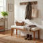 Banc de vestibule moderne avec coussin en tissu, siège de couloir de 53 po pour chaussures, pieds en bois, revêtement crème-1668438433-1668438439
