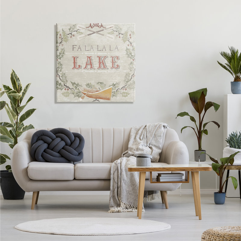 Fa Fa La La Lake Holiday Winter, H 30 po x l 30 po x P 1,5 po, Toile tendue