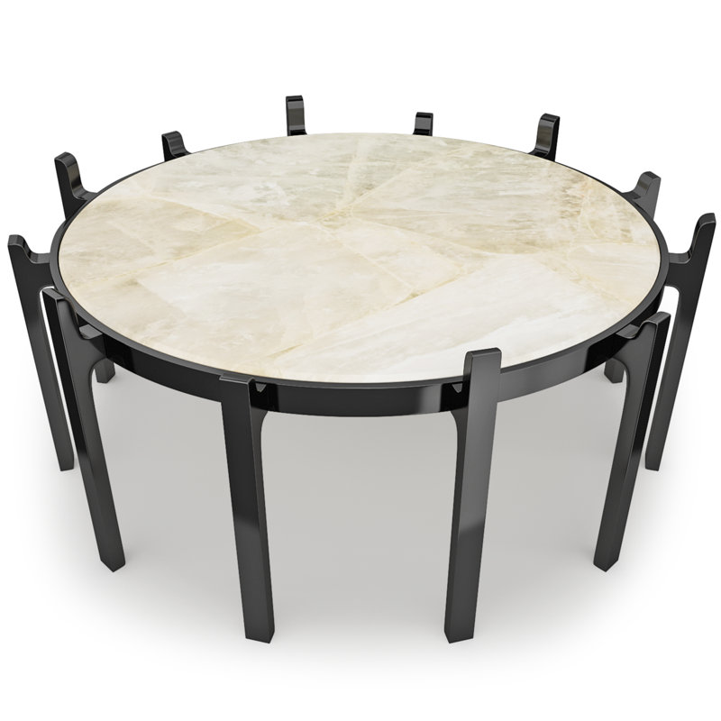Crown Stone Coffee Table, Icequartz/Black