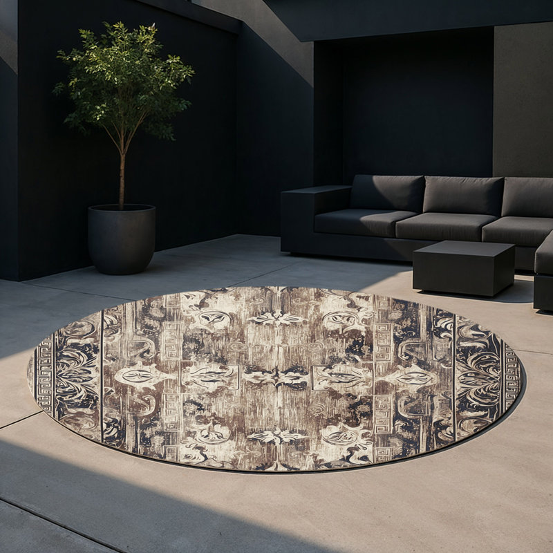 Dionysian Feast Indoor And Outdoor Area Rug, Round 5'
