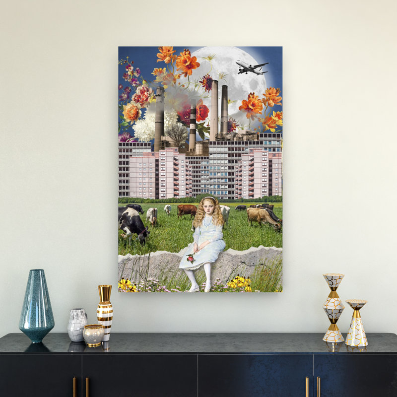 Reproduction d'art mural, surréelle, fille, H 36 po x l 24 po