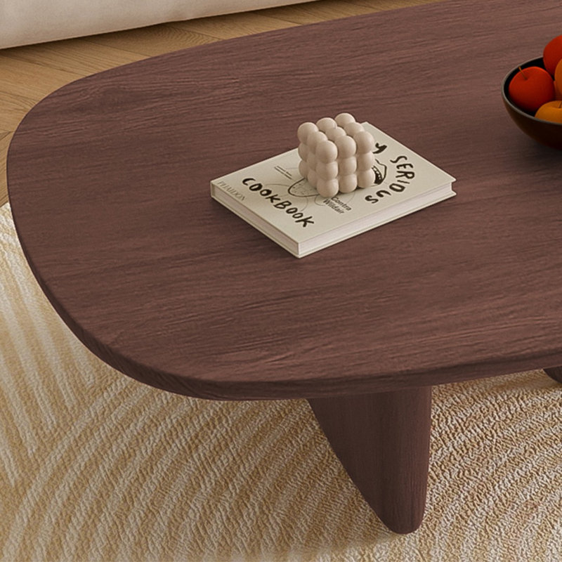 Table basse moderne et simple en bois massif Table basse originale en bois personnalisée pour le salon, Brun noisette