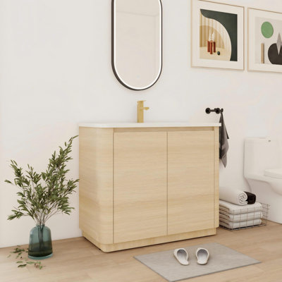 40'' Single Freestanding Bathroom Vanity With Ceramic Top