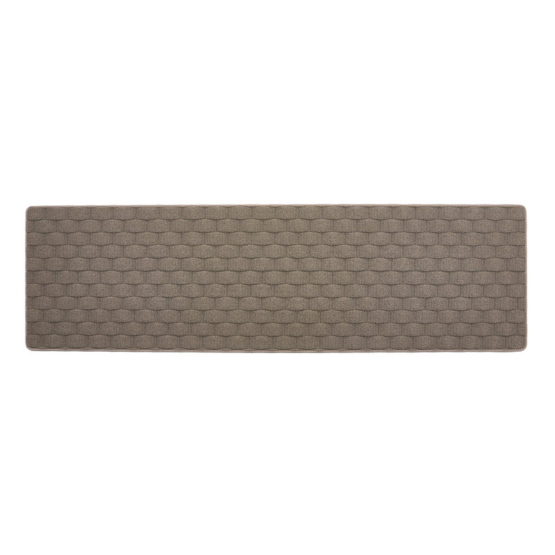 My Mat Sculptured Washable Basketweave Mink Rug, Runner 67 x 230cm