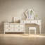 Meuble-lavabo extensible ivoire en bois massif