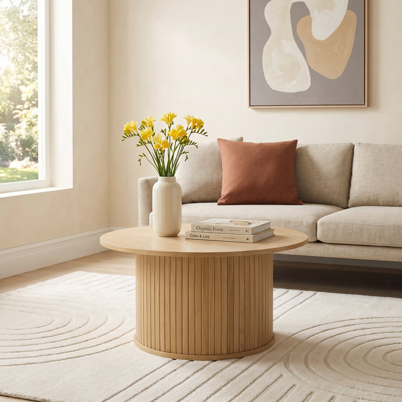 Iris Single Coffee Table, Natural Oak