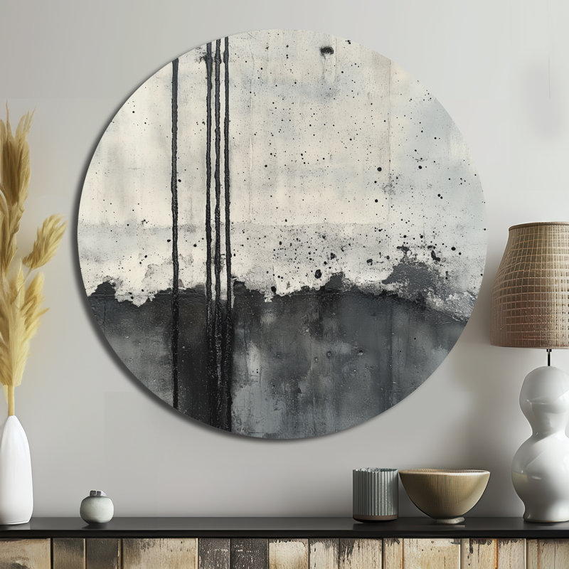 Liggett - Art mural rond abstrait en métal, L 16 po x H 16 po