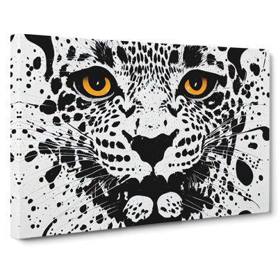 Leopard Splatter Abstract - Wrapped Canvas