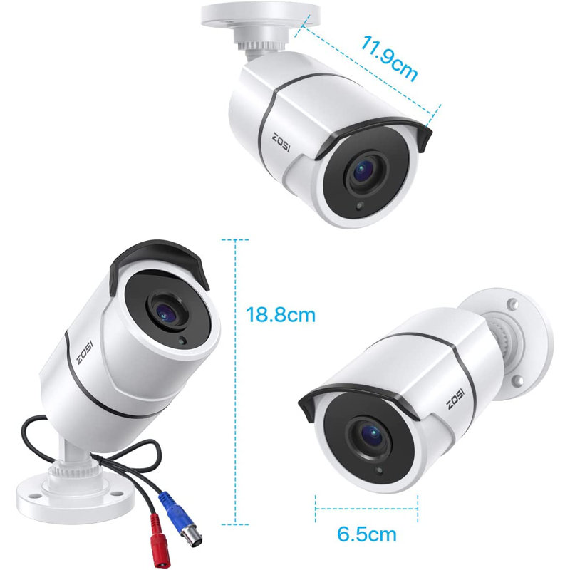 1080P Add-On Wired HD-TVI Security Camera Kit Outdoor for DVR Recorder, Audio Record. 100ft Night Vision, IP67