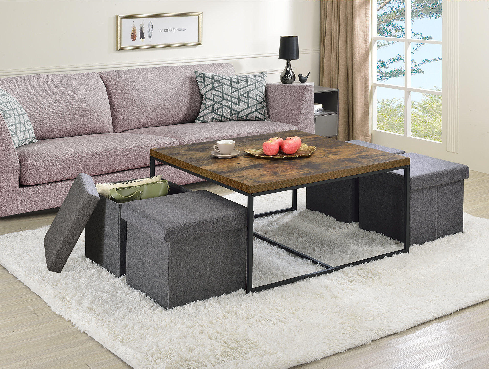 Aivan 5 Piece Living Room Table Set