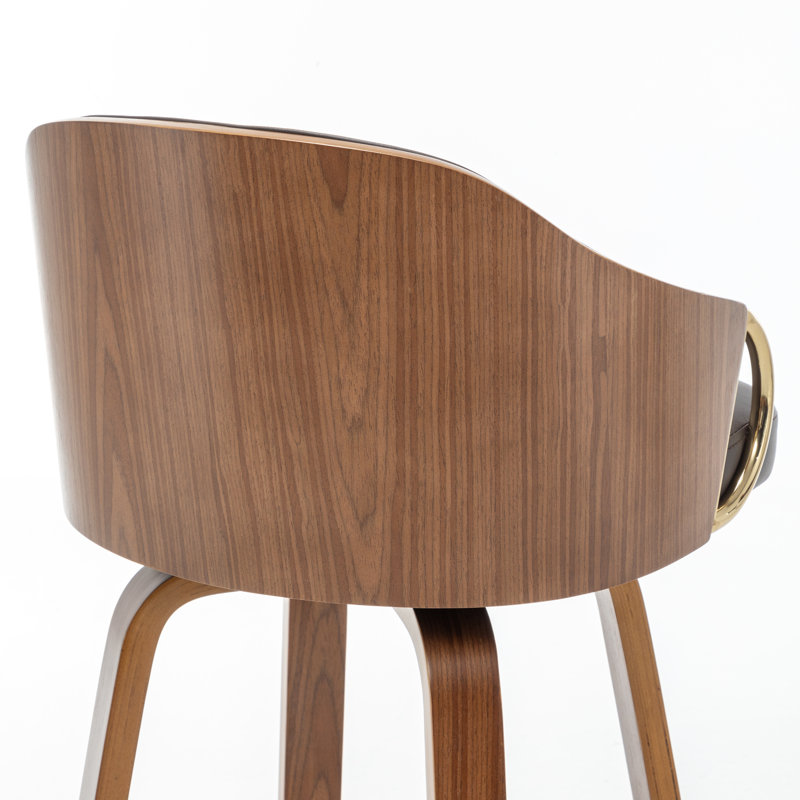 Tabouret pivotant Mahtab, Marron foncé, Tabouret de comptoir (siège d'une hauteur de 25 p