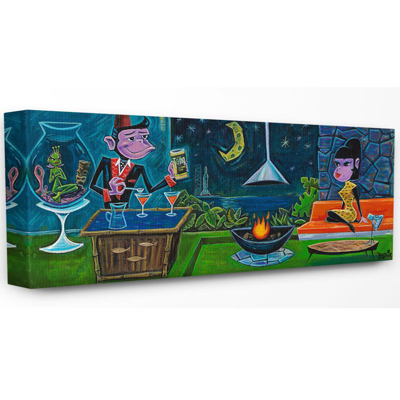 «Bold Monkey», ensemble d'impression sur toile panoramique, Toile tendue, H 10 po x l 24 po