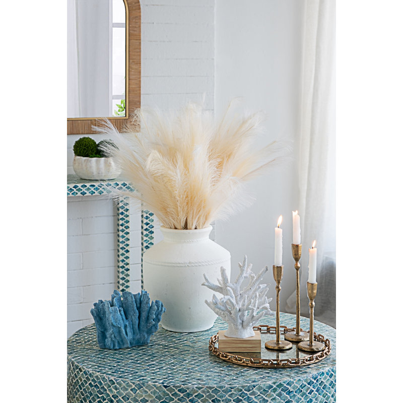 Vase rond en terre cuite au fini blanc naturel, durable et polyvalent pour la décoration intérieure et les arrangements floraux