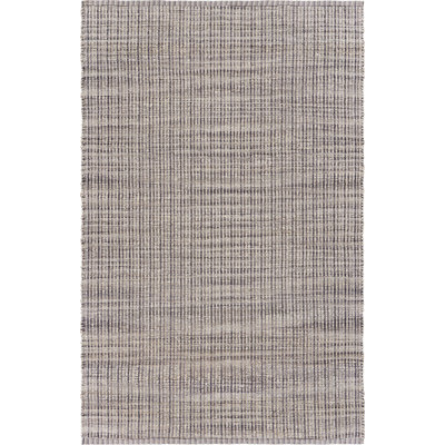 Coomes Striped Hand Braided Jute/Cotton Gray Area Rug