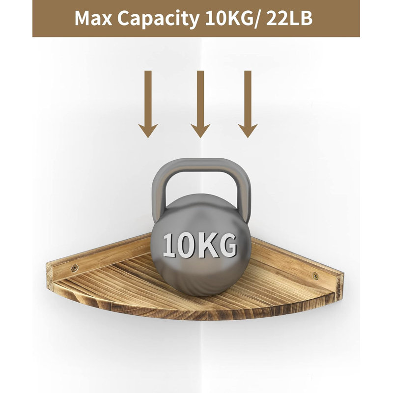 Tablette d'angle en bois massif Keelia