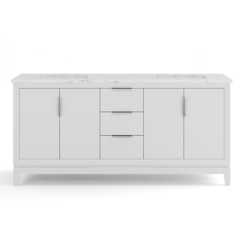 Elizabeth 72'' W Double Vanity, White