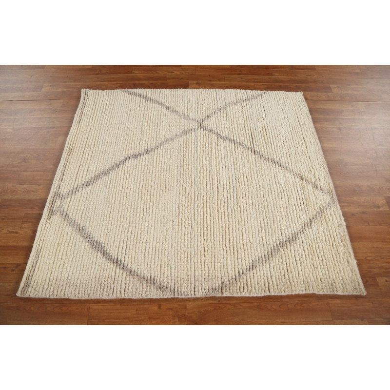 Tapis oriental en laine marocain en laine noué à la main 4 x 5