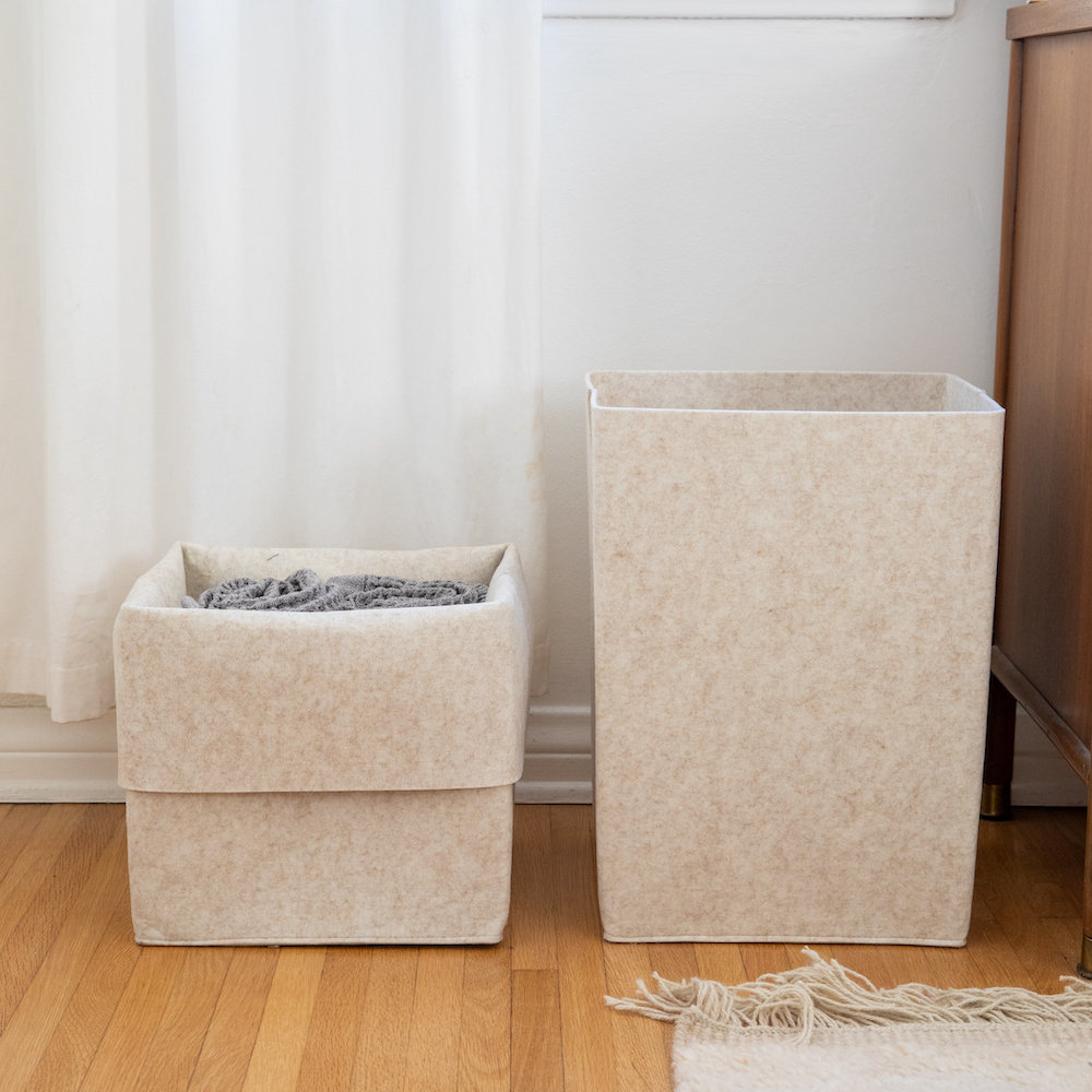 Flex Felt Wool Storage Bin, Beige