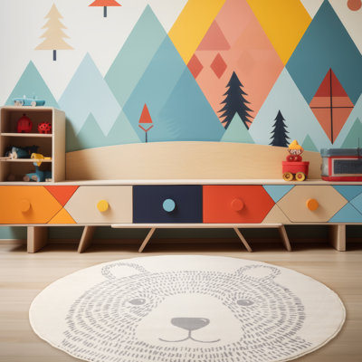 Tapis rond 5 x 5 Neutre